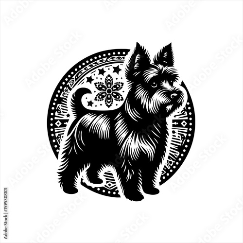 Black terrier dog illustration
