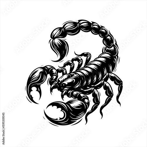 Scorpion with raised stinger isolated