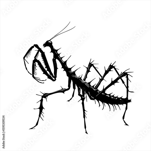 A praying mantis illustration