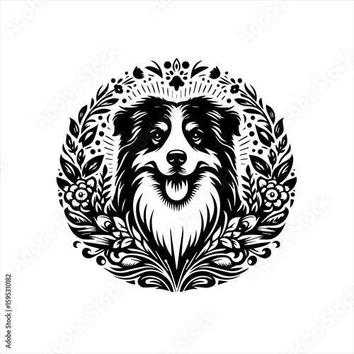 Australian shepherd dog portrait