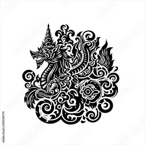 Ornate mythical thai creature