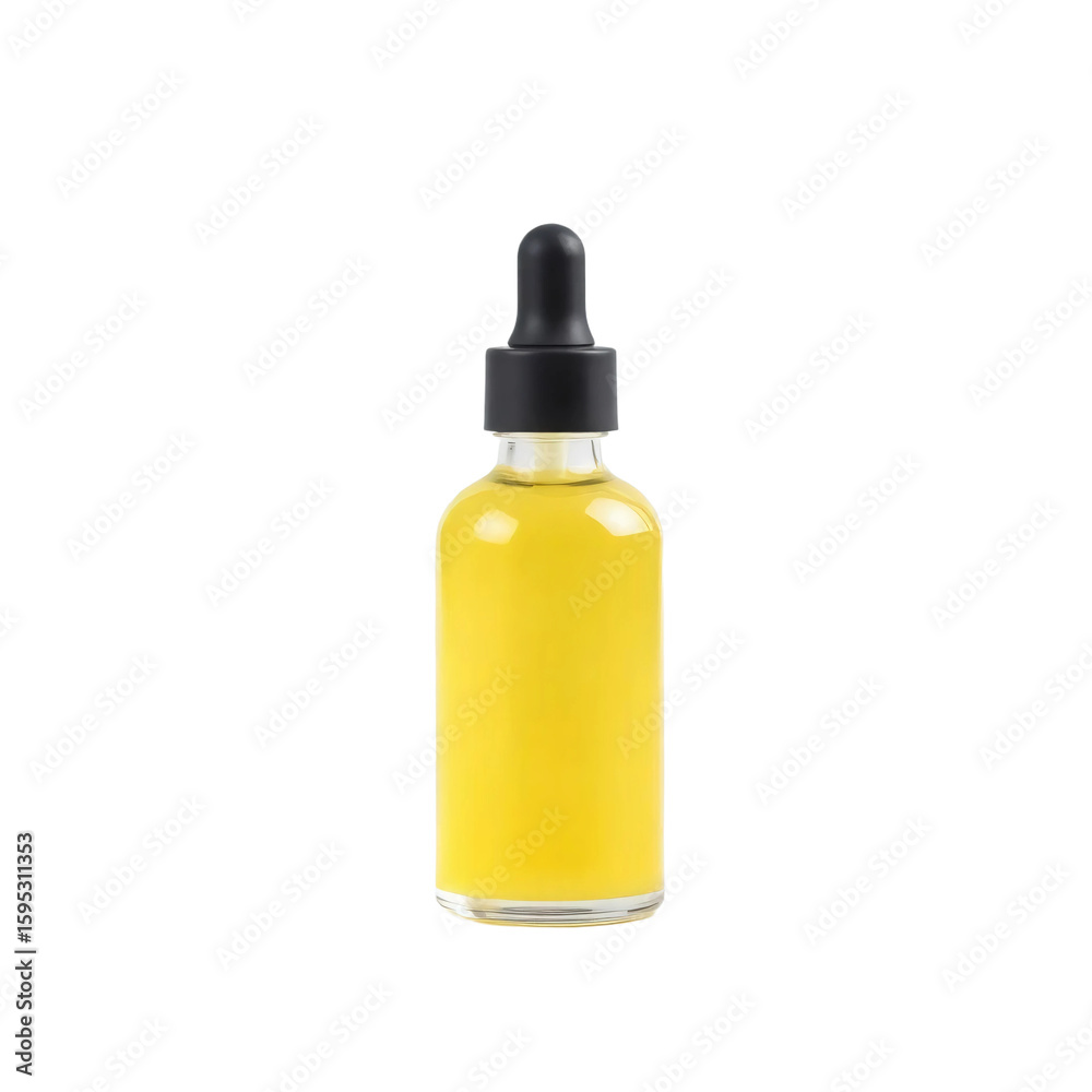 Yellow skin care serum bottle isolated on transparent background Yellow skin care serum bottle isolated on transparent background