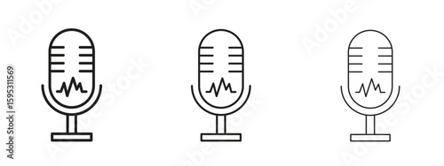 Voice recognition icon in stroke art design versions. EPS 10