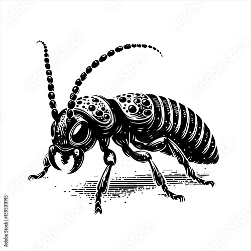 An ornate beetle illustration