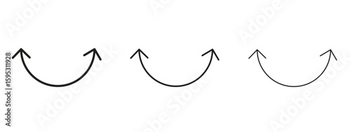 Two side icon in stroke art design versions. EPS 10