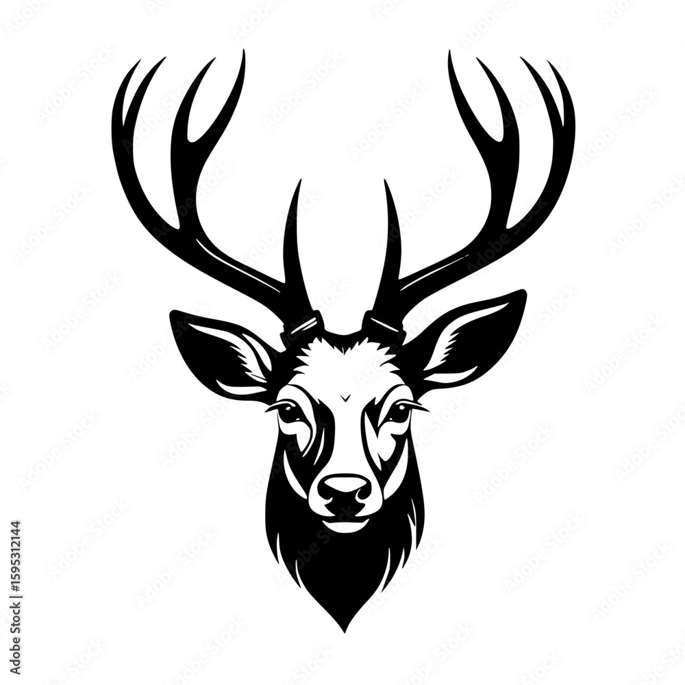 Fototapeta premium deer head vector illustration