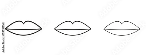 Thin lips icon in stroke art design versions. EPS 10