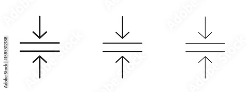 Thickness icon in stroke art design versions. EPS 10