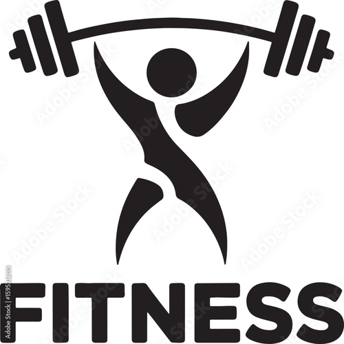 Modern gym and fitness logo design with abstract figure for strength and performance