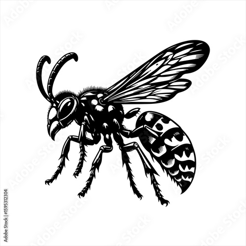 A detailed wasp illustration