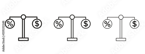 Taxes icon in stroke art design versions. EPS 10