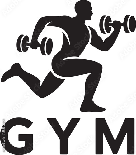 Dynamic gym and fitness logo design for strength and performance