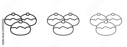 Sufganiyah icon in stroke art design versions. EPS 10