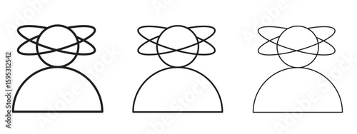 Stress icon in stroke art design versions. EPS 10