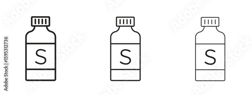 Solvent icon in stroke art design versions. EPS 10