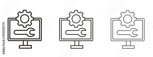 Software Engineering icon in stroke art design versions. EPS 10