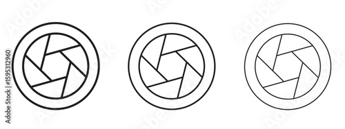 Shutter icon in stroke art design versions. EPS 10