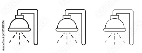 Shower Head icon in stroke art design versions. EPS 10