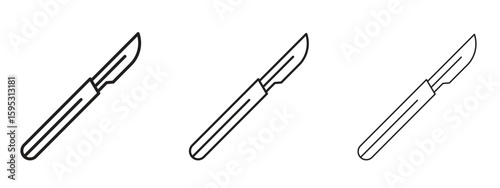 Scalpel icon in stroke art design versions. EPS 10