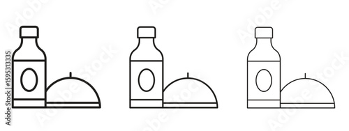 Room service icon in stroke art design versions. EPS 10