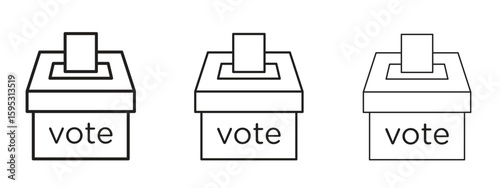 Referendum icon in stroke art design versions. EPS 10