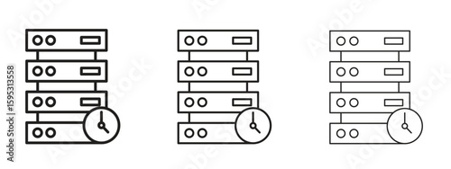 Real time data icon in stroke art design versions. EPS 10