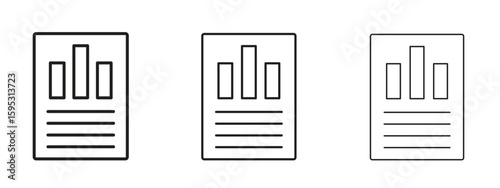 Quarterly report icon in stroke art design versions. EPS 10