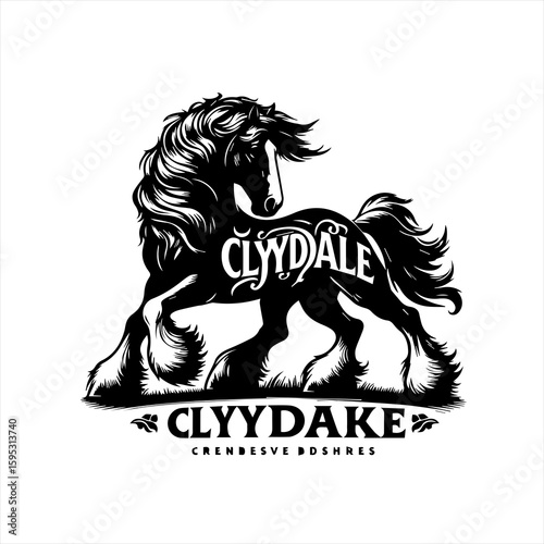 Majestic clydesdale horse