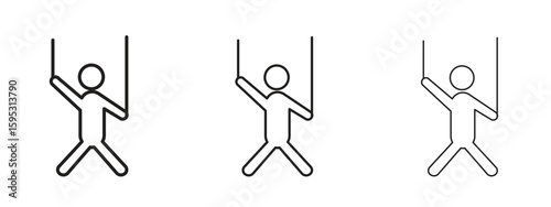 Puppet icon in stroke art design versions. EPS 10