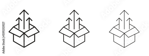 Product release icon in stroke art design versions. EPS 10