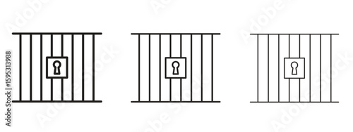 Prison icon in stroke art design versions. EPS 10