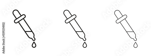 Pipette icon in stroke art design versions. EPS 10