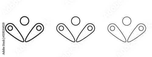 Pinball icon in stroke art design versions. EPS 10