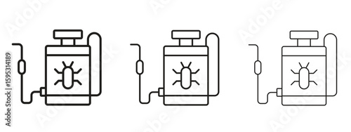 Pesticide icon in stroke art design versions. EPS 10