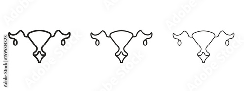 Pelvic inflammatory disease icon in stroke art design versions. EPS 10