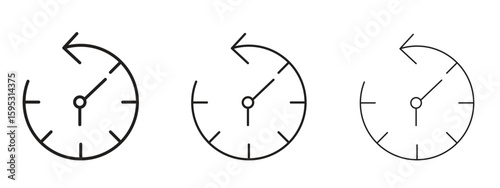 Past icon in stroke art design versions. EPS 10