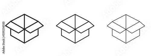 Open box icon elements. A modern flat and line icons set