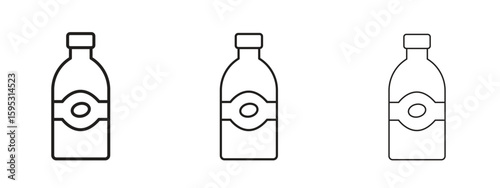 Olive oil icon in stroke art design versions. EPS 10