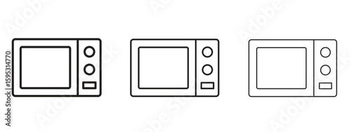Microwave icon in stroke art design versions. EPS 10