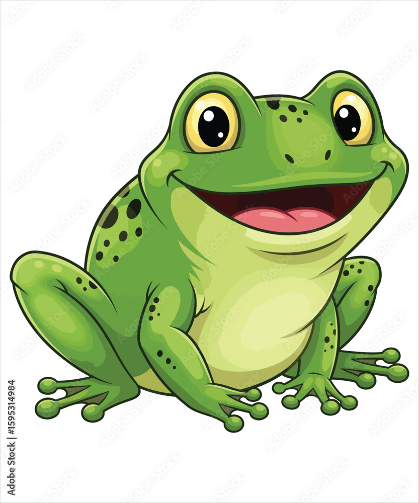 Fototapeta premium Happy Cartoon Frog Illustration