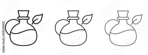 Massage oil icon in stroke art design versions. EPS 10