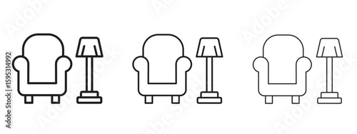 Lounge icon in stroke art design versions. EPS 10