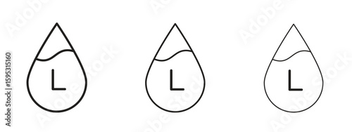 Liter icon in stroke art design versions. EPS 10
