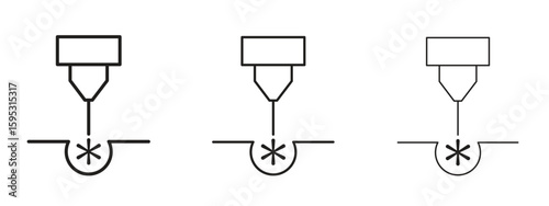 Laser machine icon in stroke art design versions. EPS 10