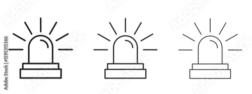 LED icon in stroke art design versions. EPS 10