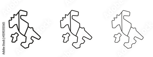 Italy flag icon in stroke art design versions. EPS 10