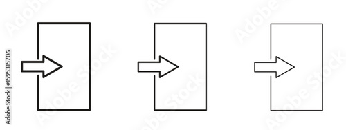 Inside icon in stroke art design versions. EPS 10