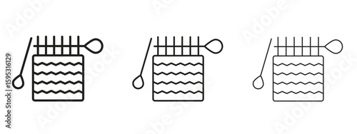 Handloom icon in stroke art design versions. EPS 10