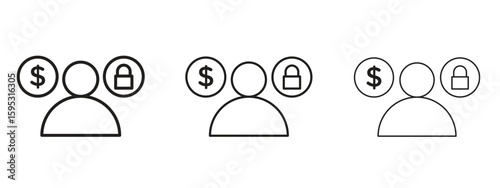 Guarantor icon in stroke art design versions. EPS 10