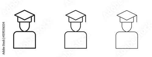 Graduated icon in stroke art design versions. EPS 10